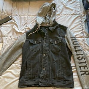 hollister jacket Denim + Hoodie